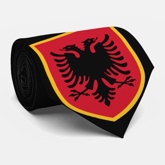 Flagge Albaniens Krawatte (Gerollt)