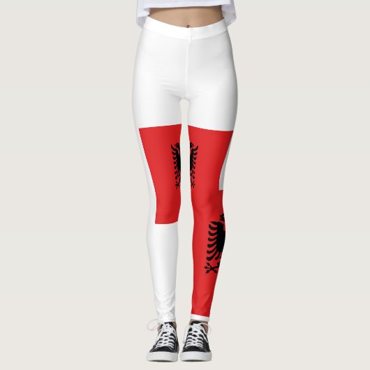 Flagge Albaniens Leggings (Vorderseite)