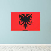 Flagge Albaniens Leinwanddruck (Insitu (Holzboden))