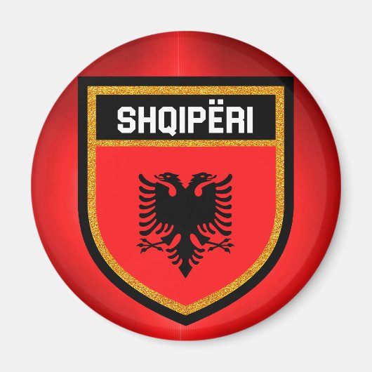 Flagge Albaniens Magnet (Vorne)