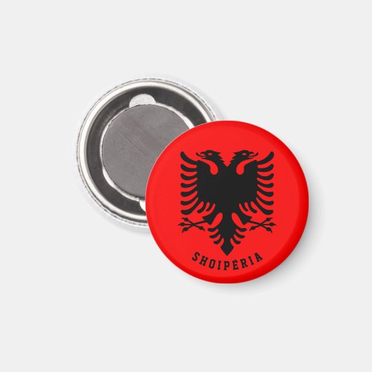 Flagge Albaniens Magnet (Vorderseite/Rückseite)