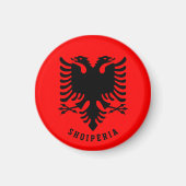 Flagge Albaniens Magnet (Vorne)