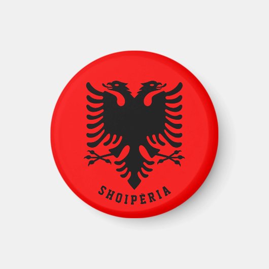 Flagge Albaniens Magnet (Vorne)