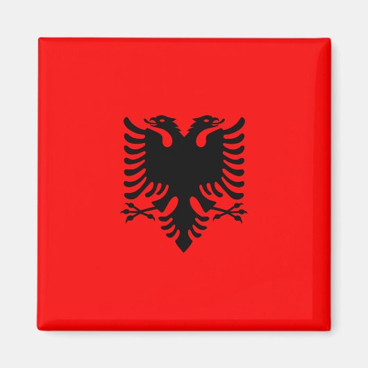 Flagge Albaniens Magnet (Vorne)
