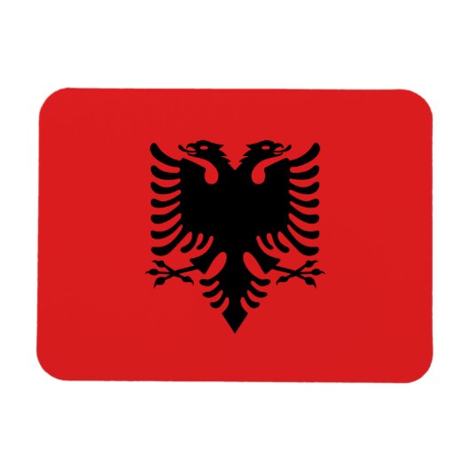Flagge Albaniens Magnet (Horizontal)