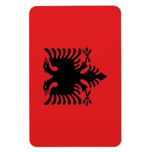 Flagge Albaniens Magnet (Vertikal)