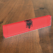 Flagge Albaniens Namensplakette (Seite)