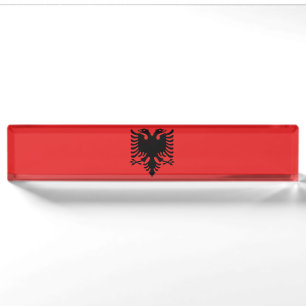 Flagge Albaniens Namensplakette