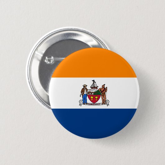 Flagge Albaniens, New York Button (Vorne & Hinten)
