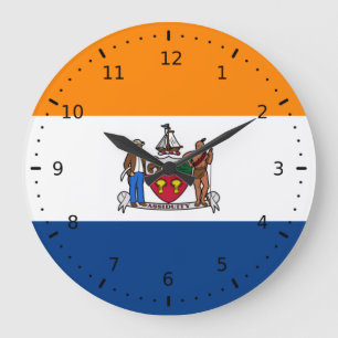 Flagge Albaniens, New York Große Wanduhr