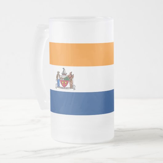 Flagge Albaniens, New York Mattglas Bierglas (Vorderseite Links)