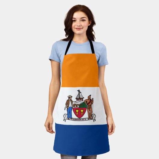 Flagge Albaniens, New York Schürze (Getragen)