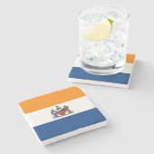 Flagge Albaniens, New York Steinuntersetzer (Seitenansicht)