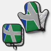 Flagge Albaniens, Oregon Ofenhandschuh & Topflappen-Set (Vorderseite/Rückseite)