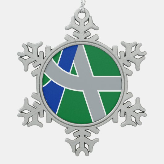 Flagge Albaniens, Oregon Schneeflocken Zinn-Ornament (Vorderseite)