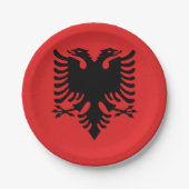 Flagge Albaniens Pappteller (Vorderseite)