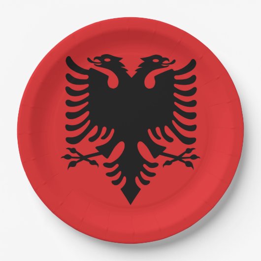 Flagge Albaniens Pappteller (Vorderseite)