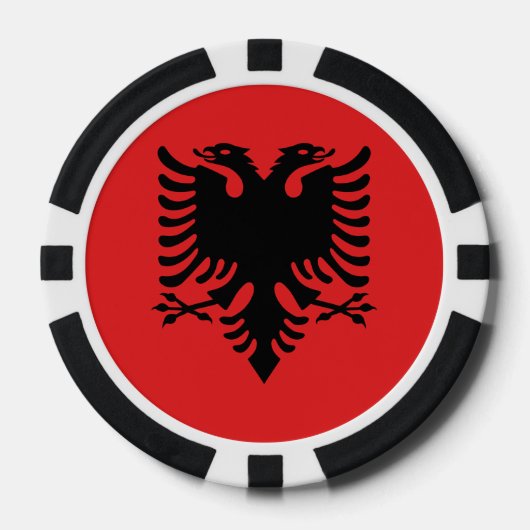 Flagge Albaniens Pokerchips (Vorderseite)