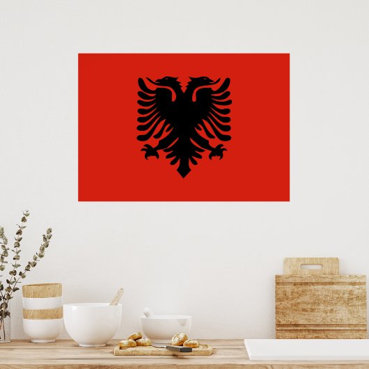 Flagge Albaniens Poster (Küche)