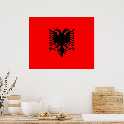 Flagge Albaniens Poster (Küche)