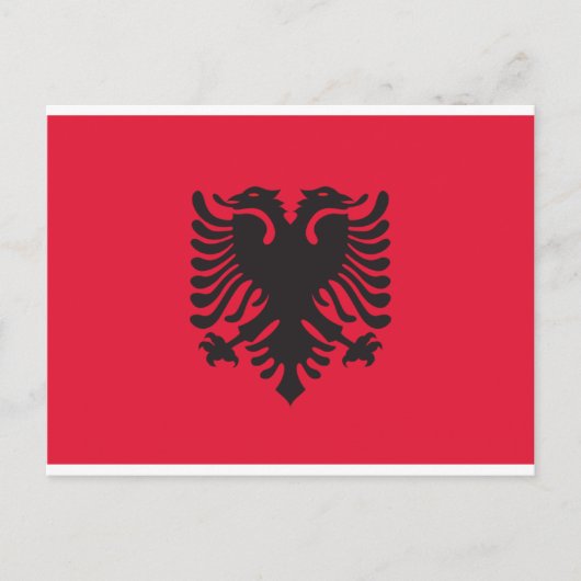 Flagge Albaniens Postkarte (Vorderseite)