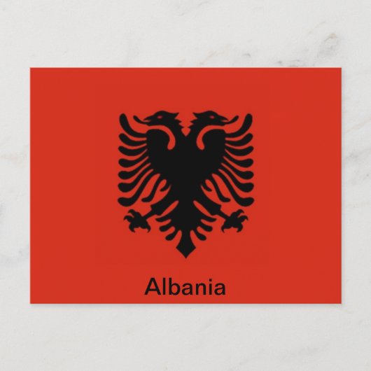 Flagge Albaniens Postkarte (Vorderseite)
