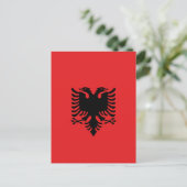 Flagge Albaniens Postkarte (Stehend Vorderseite)