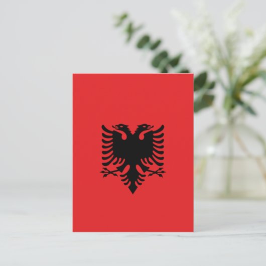 Flagge Albaniens Postkarte (Stehend Vorderseite)