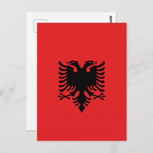 Flagge Albaniens Postkarte (Vorne/Hinten)