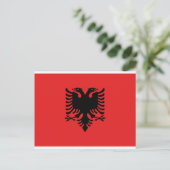 Flagge Albaniens Postkarte (Stehend Vorderseite)