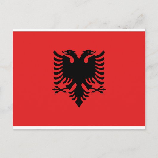 Flagge Albaniens Postkarte (Vorderseite)