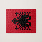 Flagge Albaniens Puzzle (Horizontal)