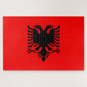 Flagge Albaniens Puzzle (Horizontal)