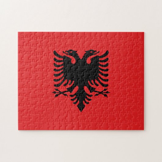 Flagge Albaniens Puzzle (Horizontal)