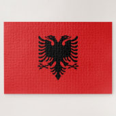Flagge Albaniens Puzzle (Horizontal)