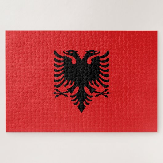 Flagge Albaniens Puzzle (Horizontal)