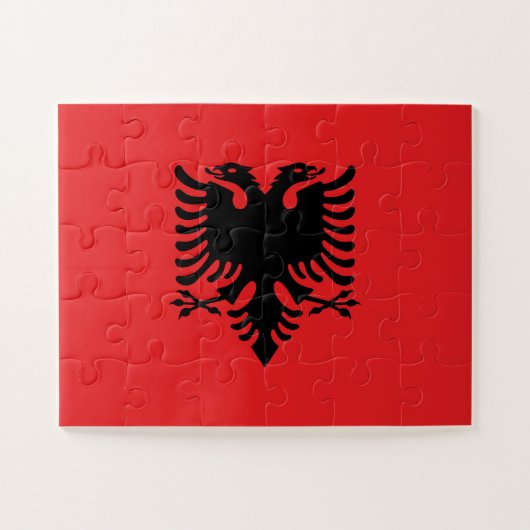 Flagge Albaniens Puzzle (Horizontal)