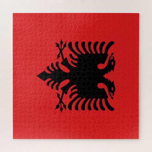 Flagge Albaniens Puzzle (Horizontal)