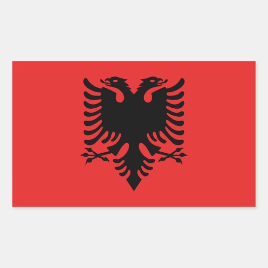 Flagge Albaniens Rechteckiger Aufkleber (Vorderseite)