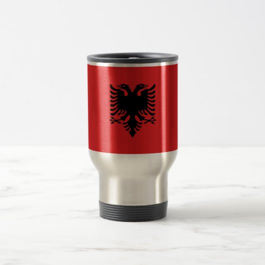Flagge Albaniens Reisebecher (Mittel)