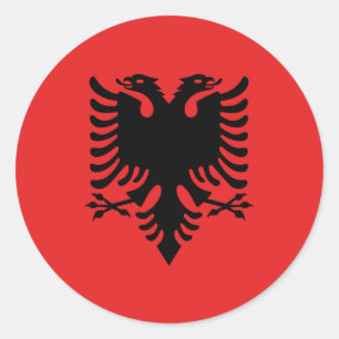 Flagge Albaniens Runder Aufkleber