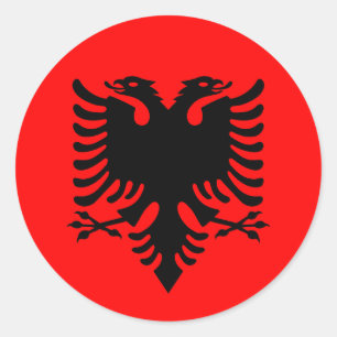 Flagge Albaniens Runder Aufkleber