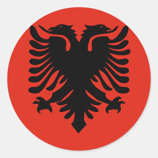 Flagge Albaniens Runder Aufkleber (Vorderseite)