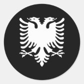 Flagge Albaniens Runder Aufkleber (Vorderseite)