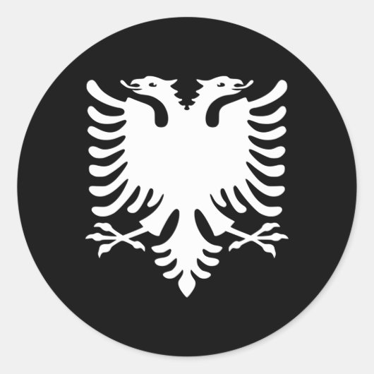 Flagge Albaniens Runder Aufkleber (Vorderseite)