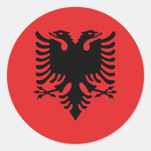 Flagge Albaniens Runder Aufkleber (Vorderseite)