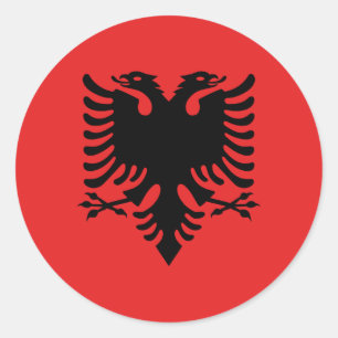 Flagge Albaniens Runder Aufkleber
