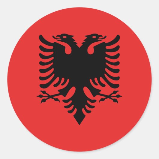 Flagge Albaniens Runder Aufkleber (Vorderseite)
