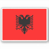 Flagge Albaniens, Shqiperia Aufkleber (Vorderseite)