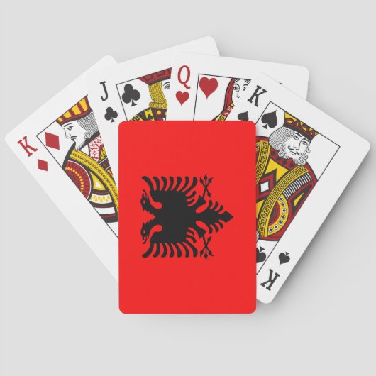 Flagge Albaniens Spielkarten (Rückseite)